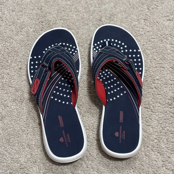 Clark's Cloudsteppers Sandals - American Flag Design - Picture 1 of 3